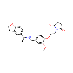 COc1cc(CN[C@@H](C)c2ccc3c(c2)CCO3)ccc1OCCN1C(=O)CCC1=O ZINC000224853882