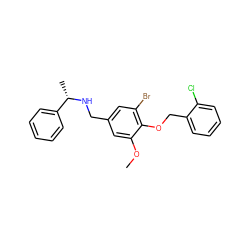 COc1cc(CN[C@@H](C)c2ccccc2)cc(Br)c1OCc1ccccc1Cl ZINC000002177978