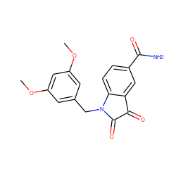 COc1cc(CN2C(=O)C(=O)c3cc(C(N)=O)ccc32)cc(OC)c1 ZINC000003590583