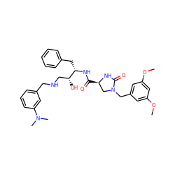 COc1cc(CN2C[C@@H](C(=O)N[C@@H](Cc3ccccc3)[C@H](O)CNCc3cccc(N(C)C)c3)NC2=O)cc(OC)c1 ZINC000029048791