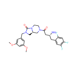 COc1cc(CN2C[C@@H]3CN(C(=O)C[C@H](N)Cc4cc(F)c(F)cc4F)CCN3C2=O)cc(OC)c1 ZINC000064447699