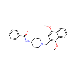 COc1cc(CN2CCC(NC(=O)c3ccccc3)CC2)c(OC)c2ccccc12 ZINC000028861874