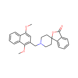 COc1cc(CN2CCC3(CC2)OC(=O)c2ccccc23)c(OC)c2ccccc12 ZINC000028861868