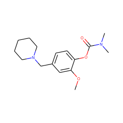 COc1cc(CN2CCCCC2)ccc1OC(=O)N(C)C ZINC000299829824
