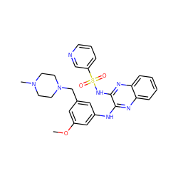 COc1cc(CN2CCN(C)CC2)cc(Nc2nc3ccccc3nc2NS(=O)(=O)c2cccnc2)c1 ZINC000138432336