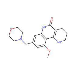 COc1cc(CN2CCOCC2)cc2[nH]c(=O)c3c(c12)NCCC3 ZINC000118734788