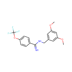 COc1cc(CNC(=N)c2ccc(OC(F)(F)F)cc2)cc(OC)c1 ZINC000103259121