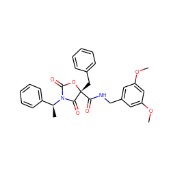 COc1cc(CNC(=O)[C@@]2(Cc3ccccc3)OC(=O)N([C@@H](C)c3ccccc3)C2=O)cc(OC)c1 ZINC000096273442