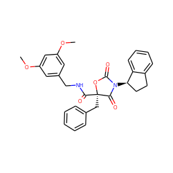 COc1cc(CNC(=O)[C@@]2(Cc3ccccc3)OC(=O)N([C@@H]3CCc4ccccc43)C2=O)cc(OC)c1 ZINC000096273420