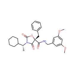 COc1cc(CNC(=O)[C@@]2(Cc3ccccc3)OC(=O)N([C@H](C)C3CCCCC3)C2=O)cc(OC)c1 ZINC000096273439