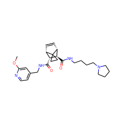 COc1cc(CNC(=O)[C@@H]2[C@@H]3C=C[C@H]([C@H]2C(=O)NCCCCN2CCCC2)C32CC2)ccn1 ZINC000168369345