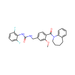 COc1cc(CNC(=O)Nc2c(F)cccc2F)ccc1C(=O)N1CCCCc2ccccc21 ZINC000040379519