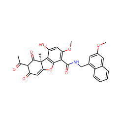 COc1cc(CNC(=O)c2c(OC)cc(O)c3c2OC2=CC(=O)C(C(C)=O)C(=O)[C@]23C)c2ccccc2c1 ZINC000082156811