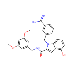 COc1cc(CNC(=O)c2cc3c(O)cccc3n2Cc2cccc(C(=N)N)c2)cc(OC)c1 ZINC000003831879