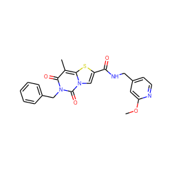 COc1cc(CNC(=O)c2cn3c(=O)n(Cc4ccccc4)c(=O)c(C)c3s2)ccn1 ZINC000034395275