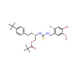 COc1cc(CNC(=S)N[C@@H](CCc2ccc(C(C)(C)C)cc2)COC(=O)C(C)(C)C)c(Br)cc1O ZINC000028881677