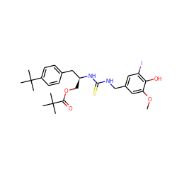 COc1cc(CNC(=S)N[C@@H](COC(=O)C(C)(C)C)Cc2ccc(C(C)(C)C)cc2)cc(I)c1O ZINC000028881832