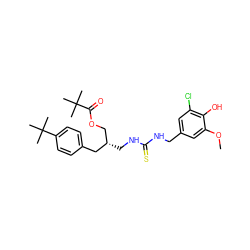 COc1cc(CNC(=S)NC[C@@H](COC(=O)C(C)(C)C)Cc2ccc(C(C)(C)C)cc2)cc(Cl)c1O ZINC000028881417