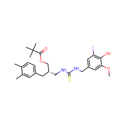 COc1cc(CNC(=S)NC[C@@H](COC(=O)C(C)(C)C)Cc2ccc(C)c(C)c2)cc(I)c1O ZINC000028881513