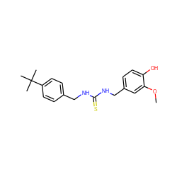 COc1cc(CNC(=S)NCc2ccc(C(C)(C)C)cc2)ccc1O ZINC000013604994