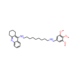 COc1cc(CNCCCCCCCCCNc2c3c(nc4ccccc24)CCCC3)cc(OC)c1OC ZINC000066260061