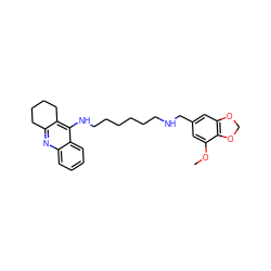 COc1cc(CNCCCCCCNc2c3c(nc4ccccc24)CCCC3)cc2c1OCO2 ZINC000066166711