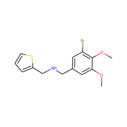 COc1cc(CNCc2cccs2)cc(Br)c1OC ZINC000004670839