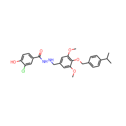 COc1cc(CNNC(=O)c2ccc(O)c(Cl)c2)cc(OC)c1OCc1ccc(C(C)C)cc1 ZINC000013439066