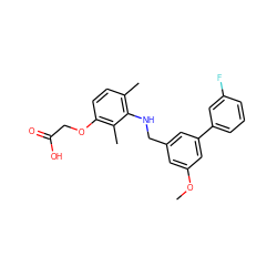 COc1cc(CNc2c(C)ccc(OCC(=O)O)c2C)cc(-c2cccc(F)c2)c1 ZINC000218865938