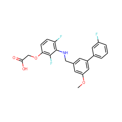 COc1cc(CNc2c(F)ccc(OCC(=O)O)c2F)cc(-c2cccc(F)c2)c1 ZINC000218904476