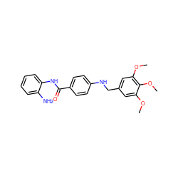 COc1cc(CNc2ccc(C(=O)Nc3ccccc3N)cc2)cc(OC)c1OC ZINC000036338685