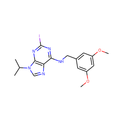 COc1cc(CNc2nc(I)nc3c2ncn3C(C)C)cc(OC)c1 ZINC000013834621