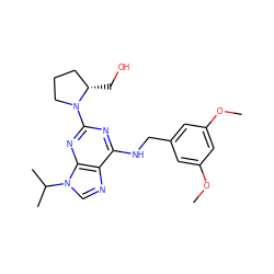 COc1cc(CNc2nc(N3CCC[C@@H]3CO)nc3c2ncn3C(C)C)cc(OC)c1 ZINC000013834647