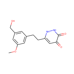 COc1cc(CO)cc(CCc2cc(=O)c(=O)[nH][nH]2)c1 ZINC001772576201