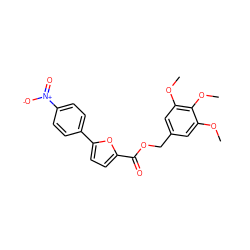 COc1cc(COC(=O)c2ccc(-c3ccc([N+](=O)[O-])cc3)o2)cc(OC)c1OC ZINC000084670459