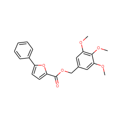 COc1cc(COC(=O)c2ccc(-c3ccccc3)o2)cc(OC)c1OC ZINC000084670776