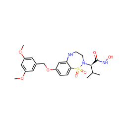 COc1cc(COc2ccc3c(c2)NCCN([C@@H](C(=O)NO)C(C)C)S3(=O)=O)cc(OC)c1 ZINC000013518159