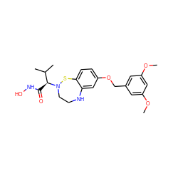 COc1cc(COc2ccc3c(c2)NCCN([C@@H](C(=O)NO)C(C)C)S3)cc(OC)c1 ZINC001772599894