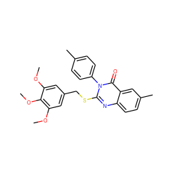 COc1cc(CSc2nc3ccc(C)cc3c(=O)n2-c2ccc(C)cc2)cc(OC)c1OC ZINC001772612464