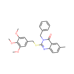 COc1cc(CSc2nc3ccc(C)cc3c(=O)n2Cc2ccccc2)cc(OC)c1OC ZINC001772612764