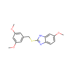 COc1cc(CSc2nc3ccc(OC)cc3[nH]2)cc(OC)c1 ZINC000045498016