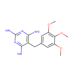 COc1cc(Cc2c(N)nc(N)nc2N)cc(OC)c1OC ZINC000027624743