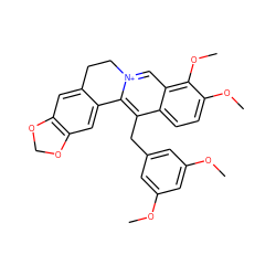 COc1cc(Cc2c3[n+](cc4c(OC)c(OC)ccc24)CCc2cc4c(cc2-3)OCO4)cc(OC)c1 ZINC000040914011