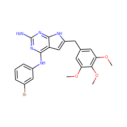 COc1cc(Cc2cc3c(Nc4cccc(Br)c4)nc(N)nc3[nH]2)cc(OC)c1OC ZINC000013859515