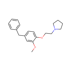 COc1cc(Cc2ccccc2)ccc1OCCN1CCCC1 ZINC000013805474