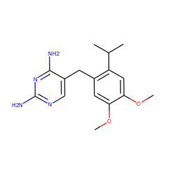 COc1cc(Cc2cnc(N)nc2N)c(C(C)C)cc1OC ZINC000013984253