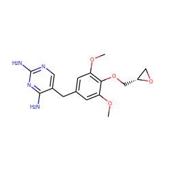 COc1cc(Cc2cnc(N)nc2N)cc(OC)c1OC[C@@H]1CO1 ZINC000028010660