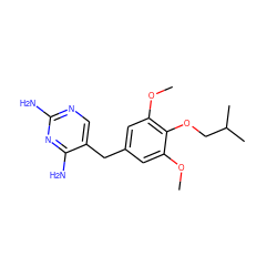 COc1cc(Cc2cnc(N)nc2N)cc(OC)c1OCC(C)C ZINC000028010570