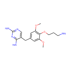 COc1cc(Cc2cnc(N)nc2N)cc(OC)c1OCCCN ZINC000028019236