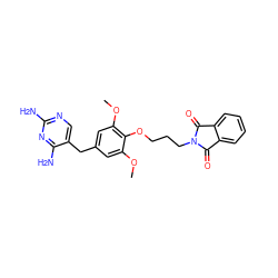 COc1cc(Cc2cnc(N)nc2N)cc(OC)c1OCCCN1C(=O)c2ccccc2C1=O ZINC000028015738